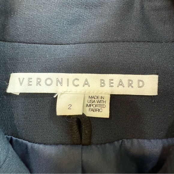 Veronica Beard Dickey Jacket Size 2 Double Breasted Satin Sleeve Gold Button - Picture 10 of 16